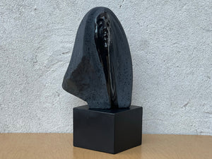 Neo Deco Black Ceramic Female Bust in the style of Stargazer by David Fisher