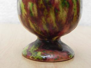 Pair Small Green Brown Ceramic Bud Vases From 1973