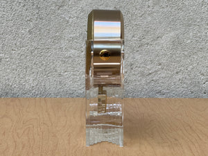 Seiko Neo Deco Lucite Brass Pendulum Table Clock, Memphis Design