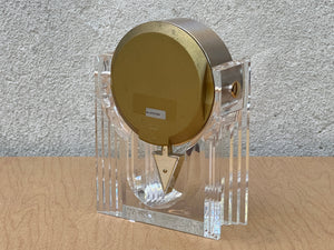 Seiko Neo Deco Lucite Brass Pendulum Table Clock, Memphis Design