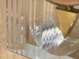 Seiko Neo Deco Lucite Brass Pendulum Table Clock, Memphis Design