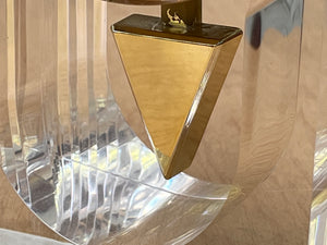 Seiko Neo Deco Lucite Brass Pendulum Table Clock, Memphis Design
