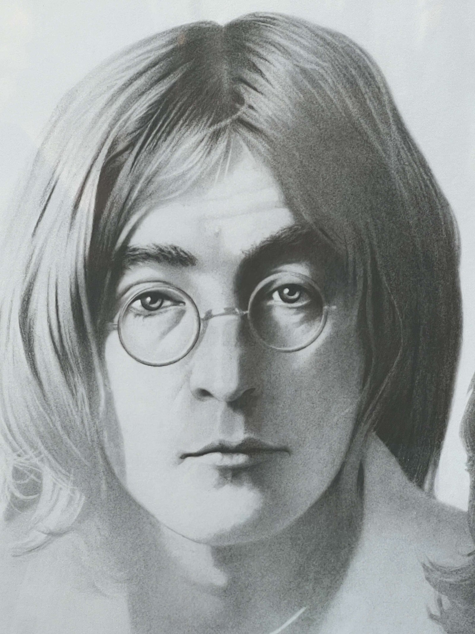 The Beatles by Gary Saderup, Framed Print of Charcoal Drawing, 1988