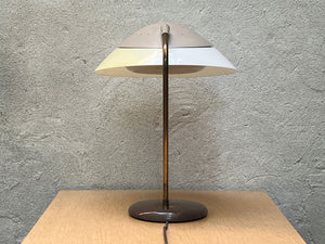 Classic Atomic Lightolier Desk Lamp with Diffuser in Taupe, Adjustable, All Original