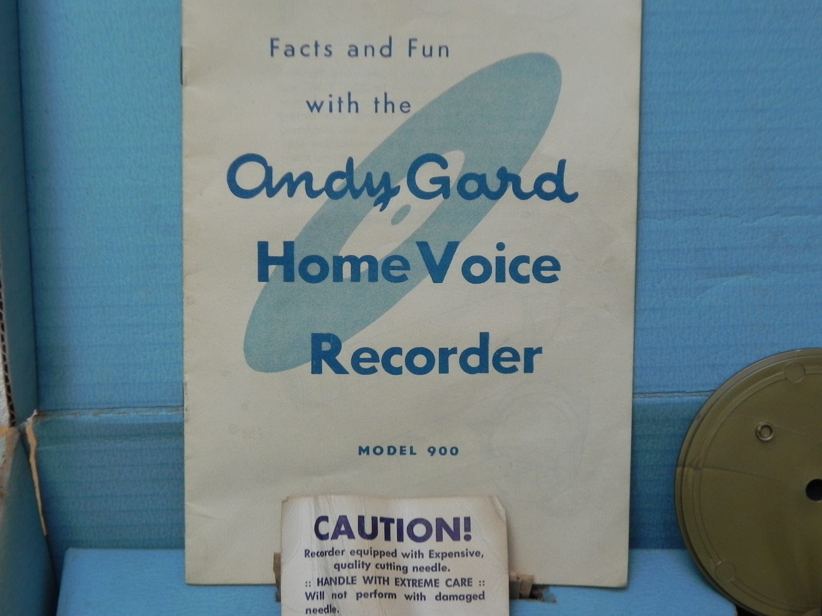 I Like Mike's Mid Century Modern Accessories Andy Gard Home Voice Recorder in Box with Blanks, New in Box, From 1958