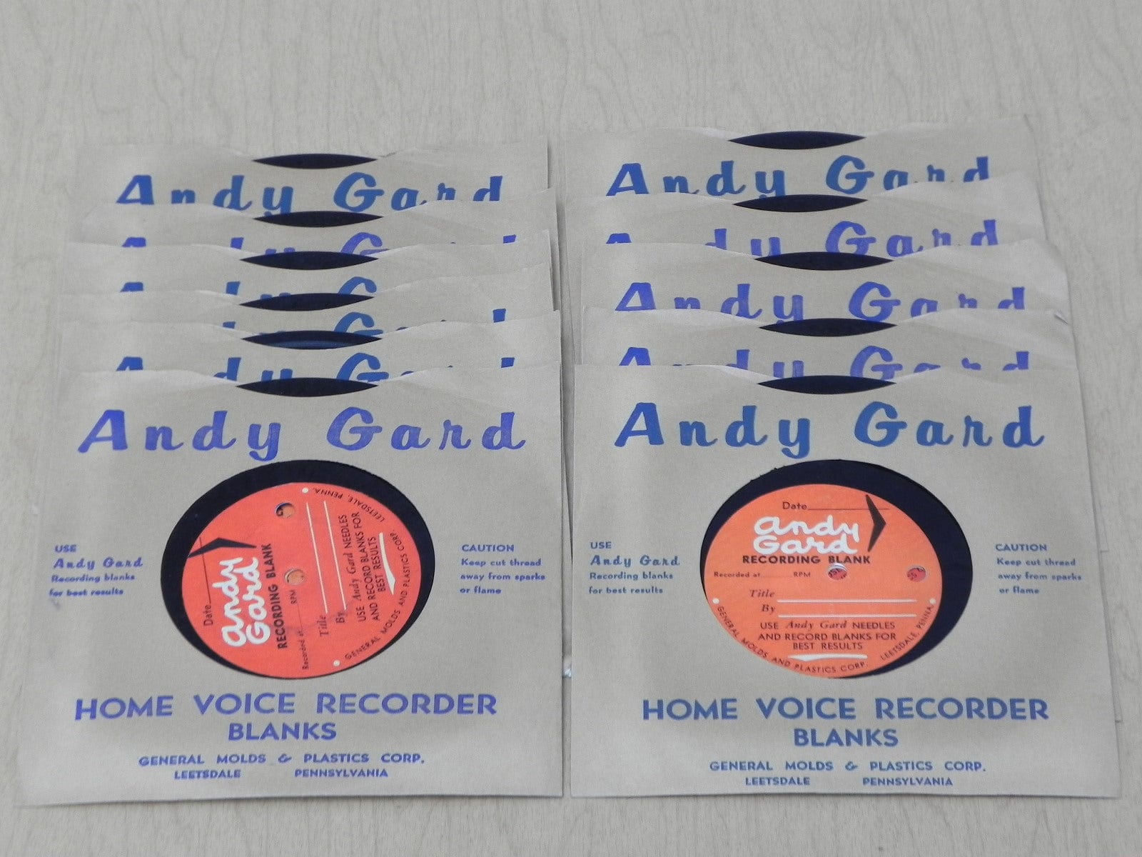 I Like Mike's Mid Century Modern Accessories Andy Gard Home Voice Recorder in Box with Blanks, New in Box, From 1958