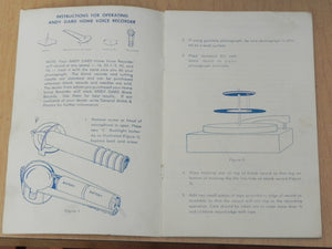 I Like Mike's Mid Century Modern Accessories Andy Gard Home Voice Recorder in Box with Blanks, New in Box, From 1958