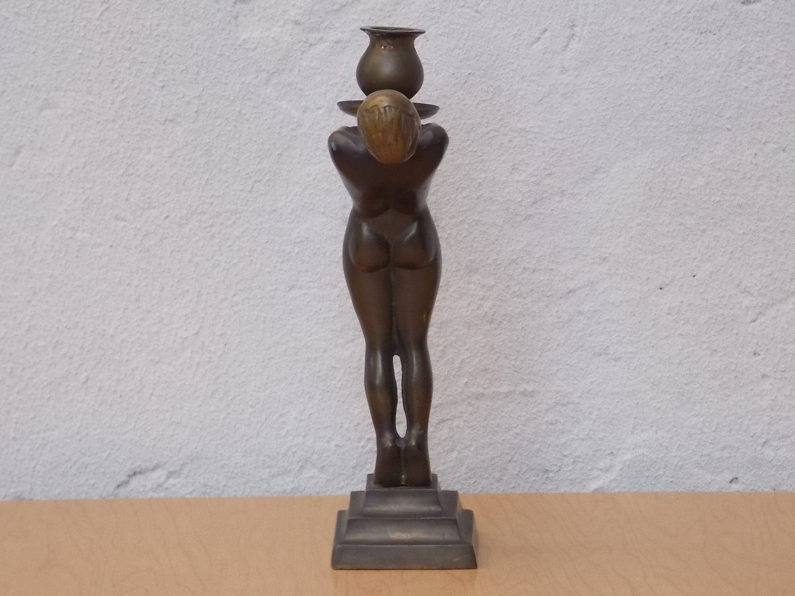 I Like Mike's Mid-Century Modern Accessories Art Deco Brass Nude Woman Candle Holder