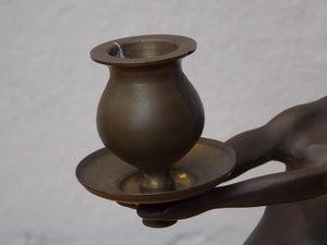 I Like Mike's Mid-Century Modern Accessories Art Deco Brass Nude Woman Candle Holder