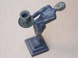 I Like Mike's Mid-Century Modern Accessories Art Deco Brass Nude Woman Candle Holder