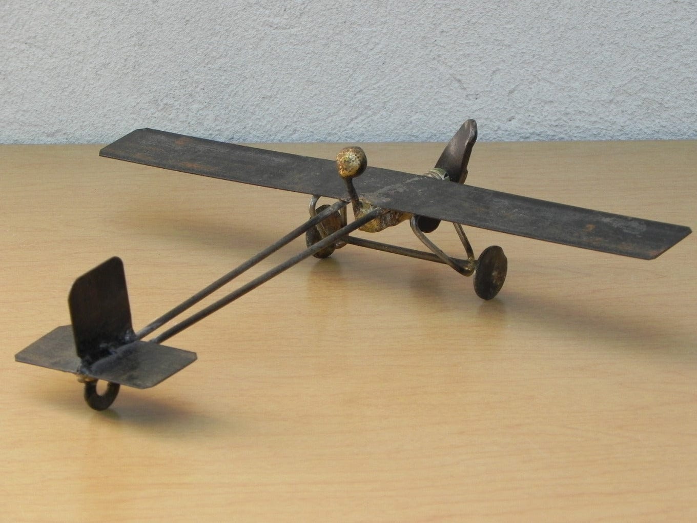 I Like Mike's Mid Century Modern Accessories Artisan Steampunk Old Fashioned Plane Desk Sculpture, Vintage