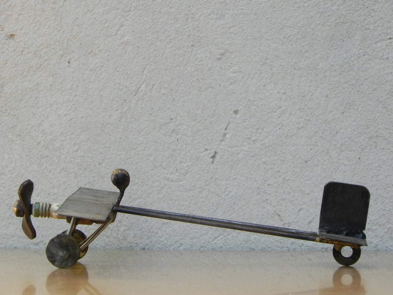 I Like Mike's Mid Century Modern Accessories Artisan Steampunk Old Fashioned Plane Desk Sculpture, Vintage