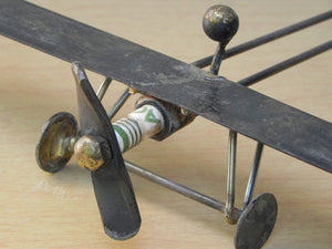 I Like Mike's Mid Century Modern Accessories Artisan Steampunk Old Fashioned Plane Desk Sculpture, Vintage