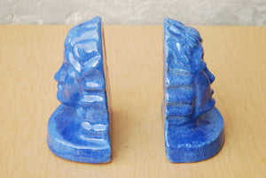 I Like Mike's Mid-Century Modern Accessories Blue Aphrodite Glazed Ceramic Modern Sculptural Bookends