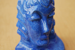 I Like Mike's Mid-Century Modern Accessories Blue Aphrodite Glazed Ceramic Modern Sculptural Bookends