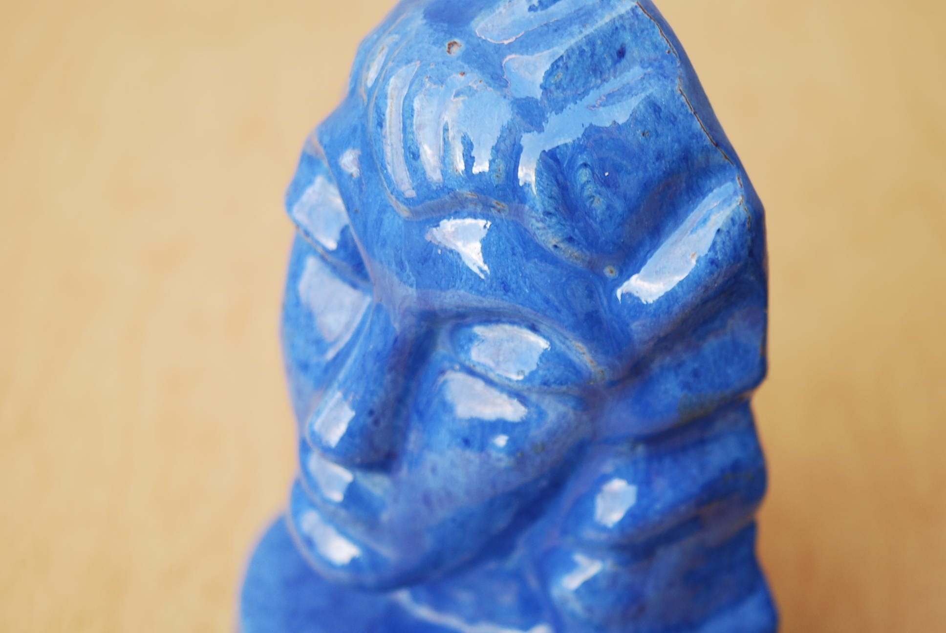 I Like Mike's Mid-Century Modern Accessories Blue Aphrodite Glazed Ceramic Modern Sculptural Bookends