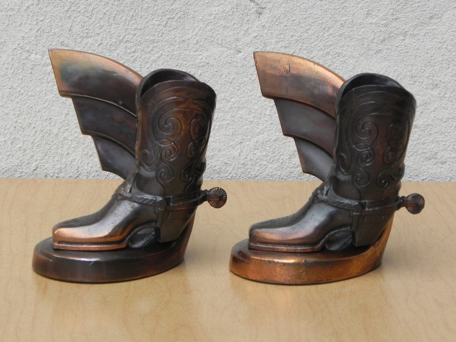 I Like Mike's Mid Century Modern Accessories Brass Cowboy Boot Bookends by Trophy Craft