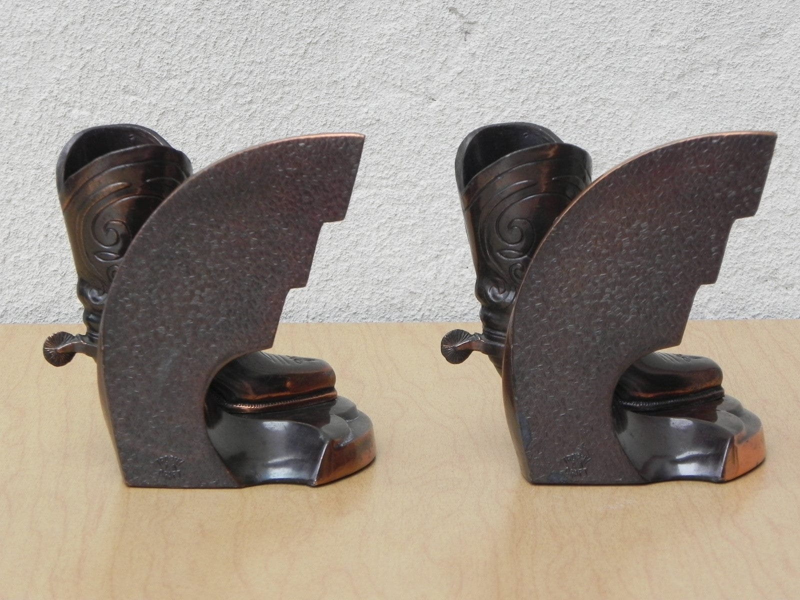 I Like Mike's Mid Century Modern Accessories Brass Cowboy Boot Bookends by Trophy Craft
