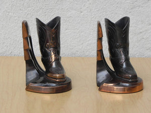 I Like Mike's Mid Century Modern Accessories Brass Cowboy Boot Bookends by Trophy Craft