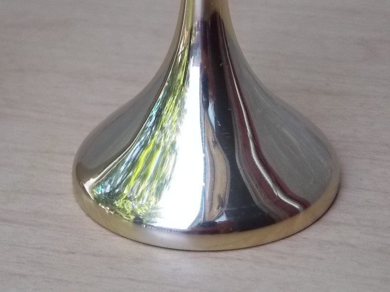 I Like Mike's Mid Century Modern Accessories Brass Descending Glass Teardrop Oil Candle Holders