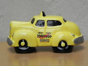 I Like Mike's Mid Century Modern Accessories Ceramic Yellow New York City Taxi Cab Coin Bank