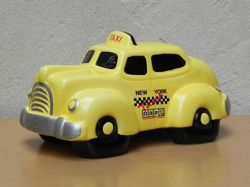 I Like Mike's Mid Century Modern Accessories Ceramic Yellow New York City Taxi Cab Coin Bank