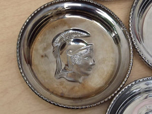 I Like Mike's Mid Century Modern Accessories Coated Glass Roman Soldier 7 Coaster Set