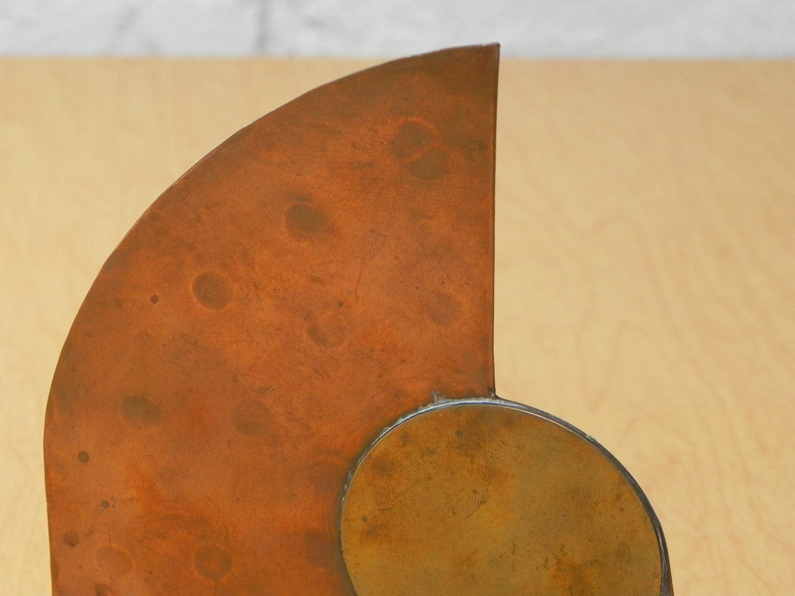 I Like Mike's Mid-Century Modern Accessories Copper Brass Thin Sculptural Hand Wrought Bookends