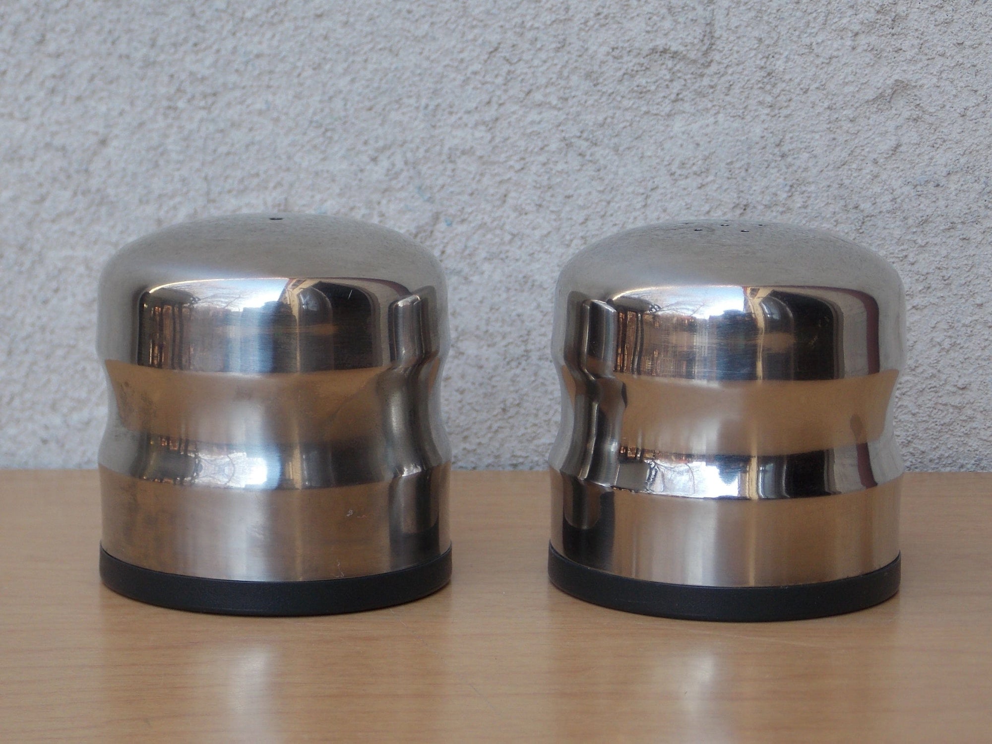 I Like Mike's Mid Century Modern Accessories Danish Modern Stainless Steel Salt and Pepper Set