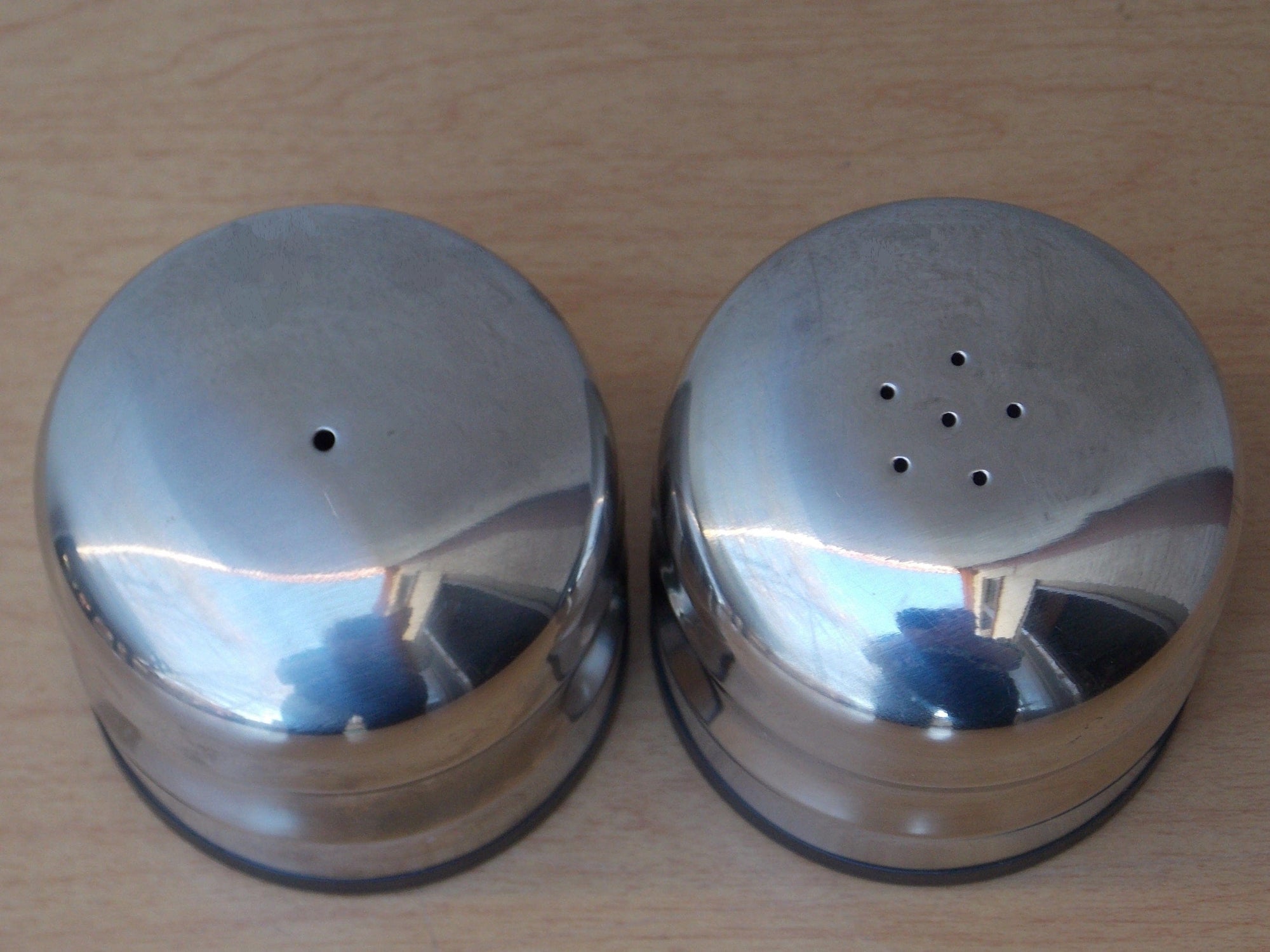 I Like Mike's Mid Century Modern Accessories Danish Modern Stainless Steel Salt and Pepper Set