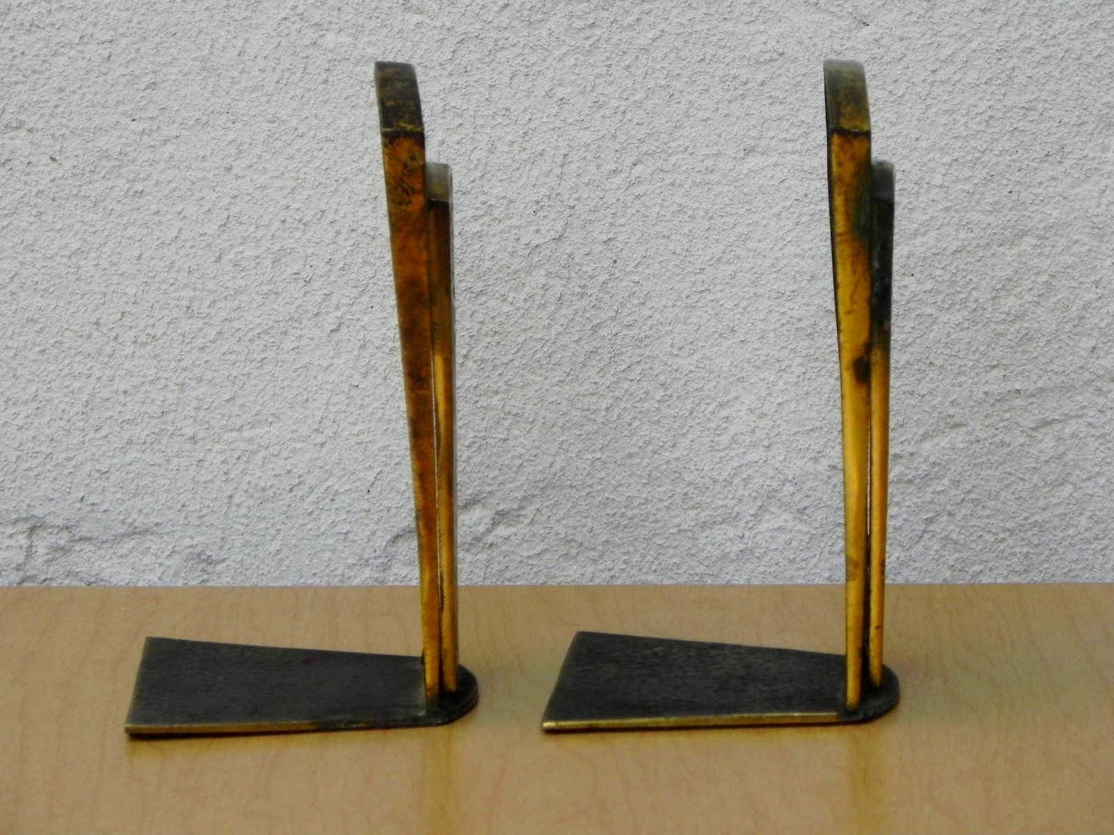 I Like Mike's Mid-Century Modern Accessories Dayagi Ornate Brass Enameled Judaica Bookends
