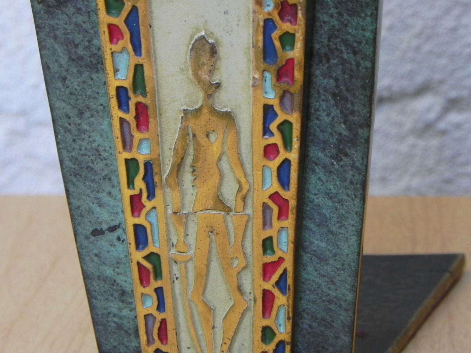 I Like Mike's Mid-Century Modern Accessories Dayagi Ornate Brass Enameled Judaica Bookends