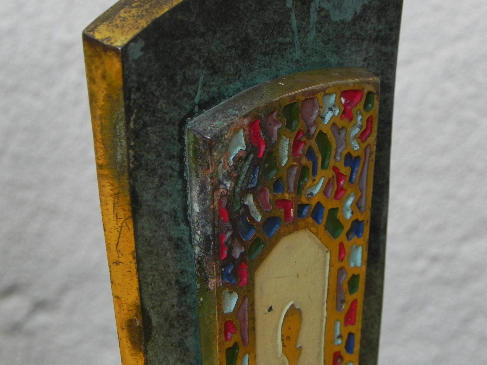 I Like Mike's Mid-Century Modern Accessories Dayagi Ornate Brass Enameled Judaica Bookends
