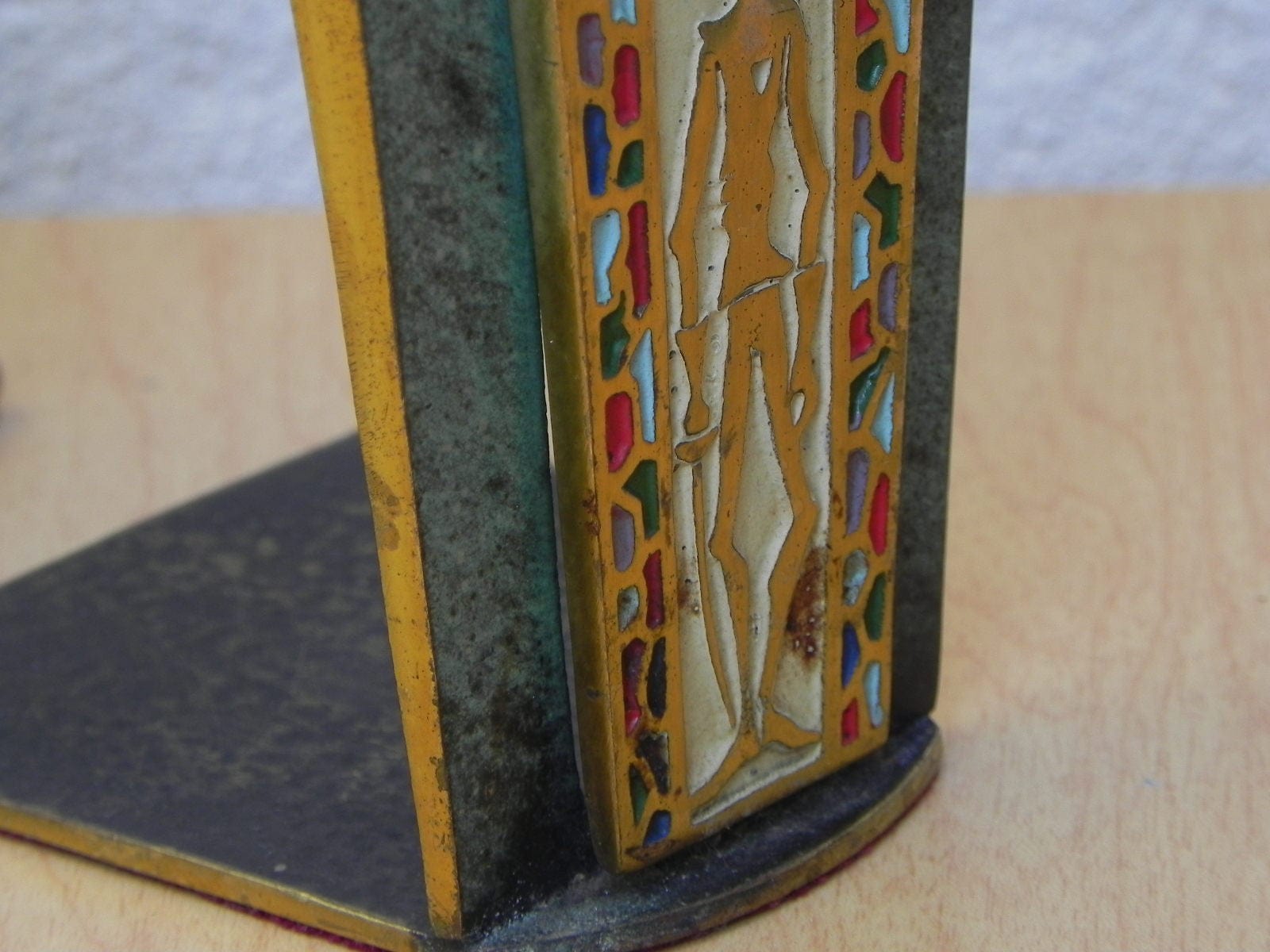 I Like Mike's Mid-Century Modern Accessories Dayagi Ornate Brass Enameled Judaica Bookends