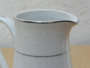 I Like Mike's Mid Century Modern Accessories Delux White China with Silver Stripe Creamer Set, Antoinette Line