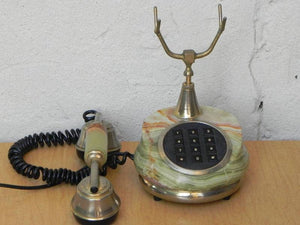I Like Mike's Mid-Century Modern Accessories European Jade Marble Antique Style Telephone