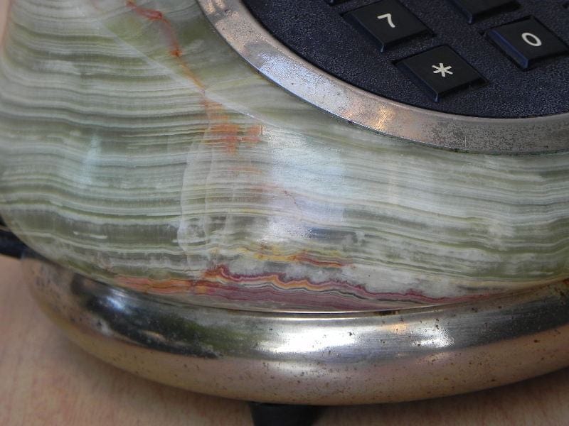 I Like Mike's Mid-Century Modern Accessories European Jade Marble Antique Style Telephone