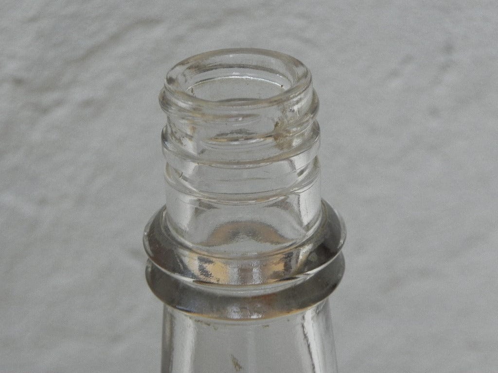 I Like Mike's Mid Century Modern Accessories Glass 1950's Genie Bottle with Lid, Gold and Orange Graphics