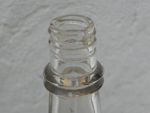 I Like Mike's Mid Century Modern Accessories Glass 1950's Genie Bottle with Lid, Gold and Orange Graphics