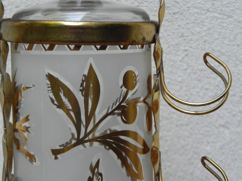 I Like Mike's Mid Century Modern Accessories Glass Liquor Bottle and Cordial Glasses, Carrying Case