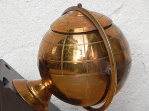 I Like Mike's Mid-Century Modern Accessories Globe Metal Bookends with Tobacco Holder Compartments