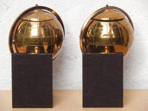 I Like Mike's Mid-Century Modern Accessories Globe Metal Bookends with Tobacco Holder Compartments