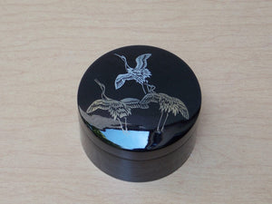 I Like Mike's Mid Century Modern Accessories Japan Airlines Coasters-Black with Gold Silver Cranes, Set of 6