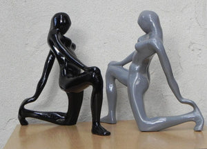 I Like Mike's Mid-Century Modern Accessories Jaru Black and Grey Female Nude Table Sculptures 1980