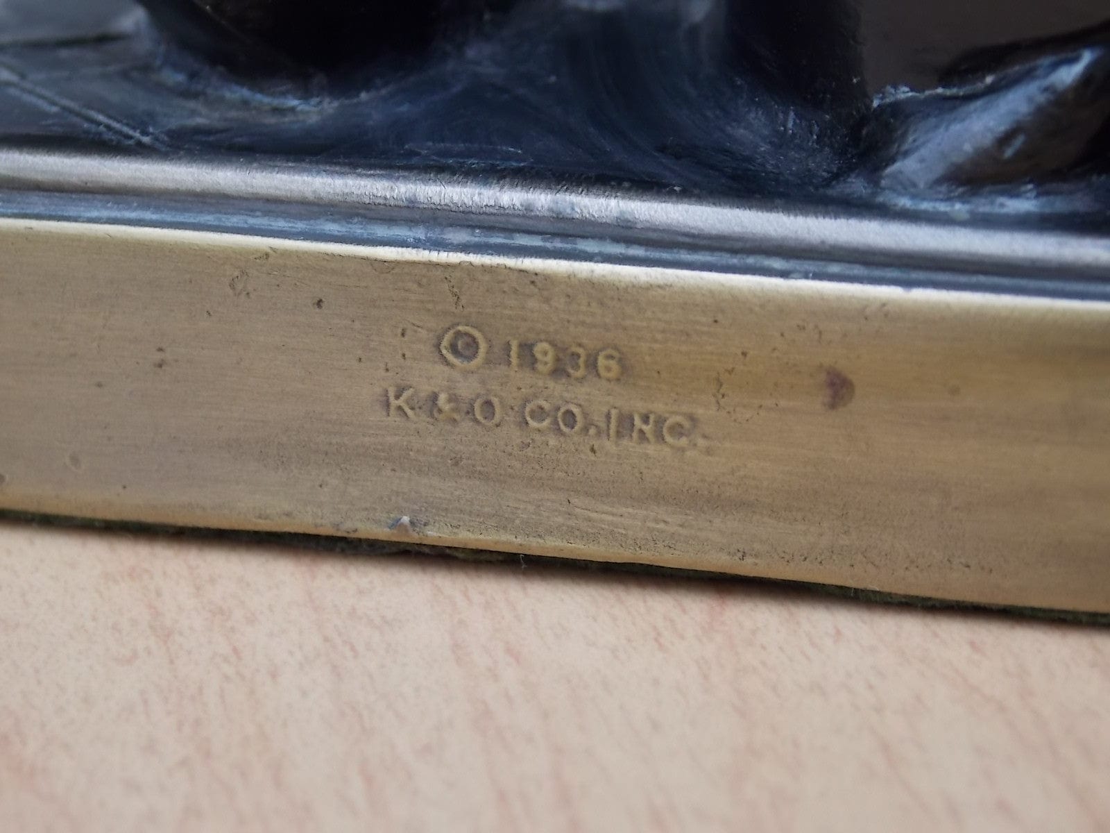 I Like Mike's Mid-Century Modern Accessories K & O Deco Three Scholars Brass Bookends from 1936
