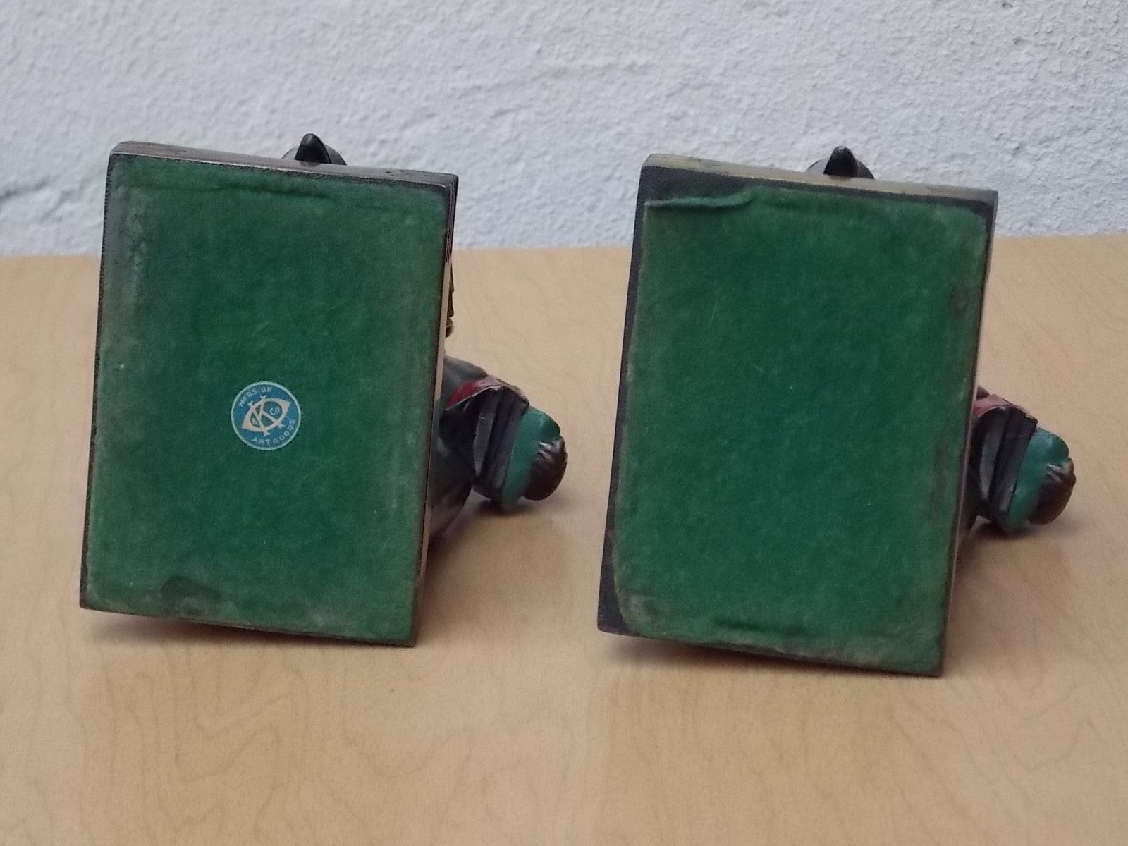 I Like Mike's Mid-Century Modern Accessories K & O Deco Three Scholars Brass Bookends from 1936