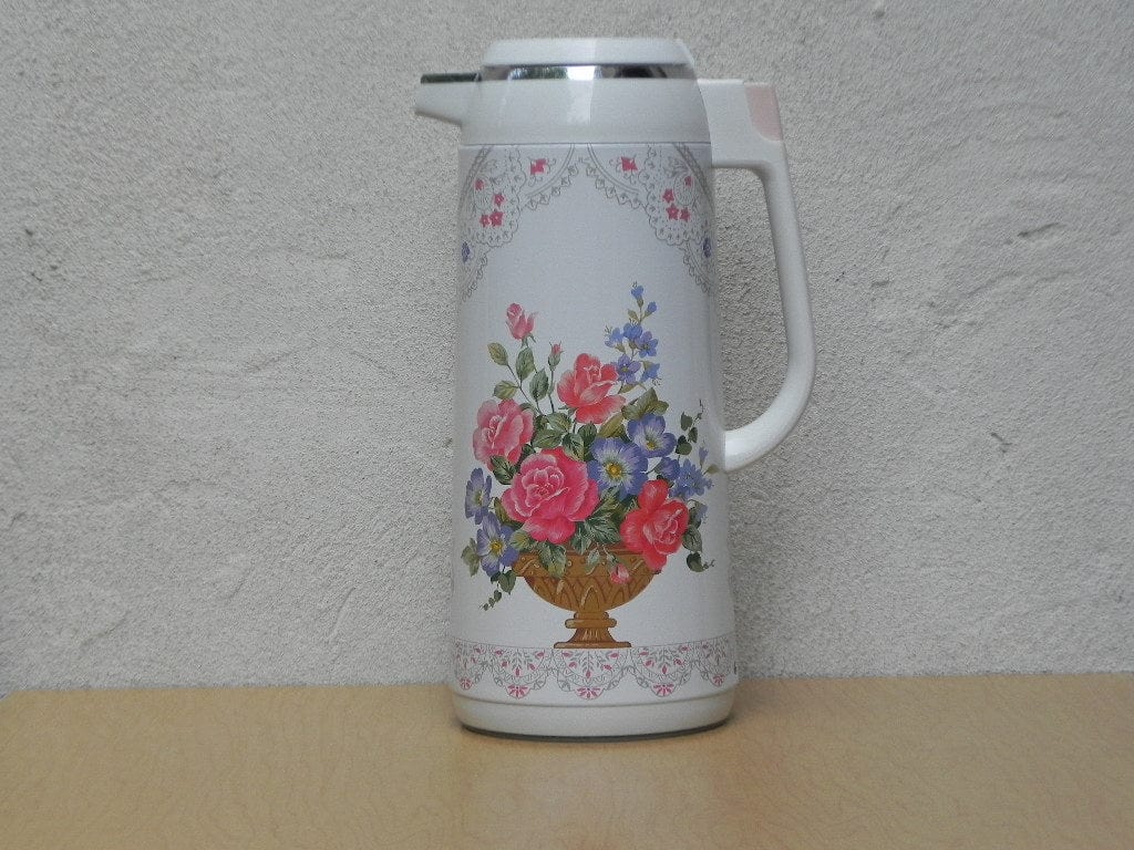 I Like Mike's Mid Century Modern Accessories Large Zojirushi 1980's Floral Hot & Cold Carafe