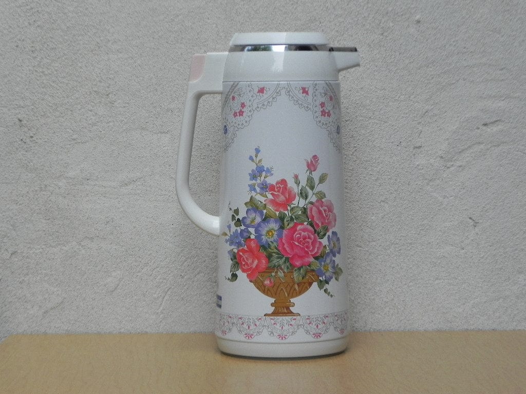 Large Zojirushi 1980's Floral Hot & Cold Carafe - I Like Mikes Mid Century  Modern