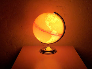 I Like Mike's Mid Century Modern Accessories Light Up 12" Globe with Chrome Stand