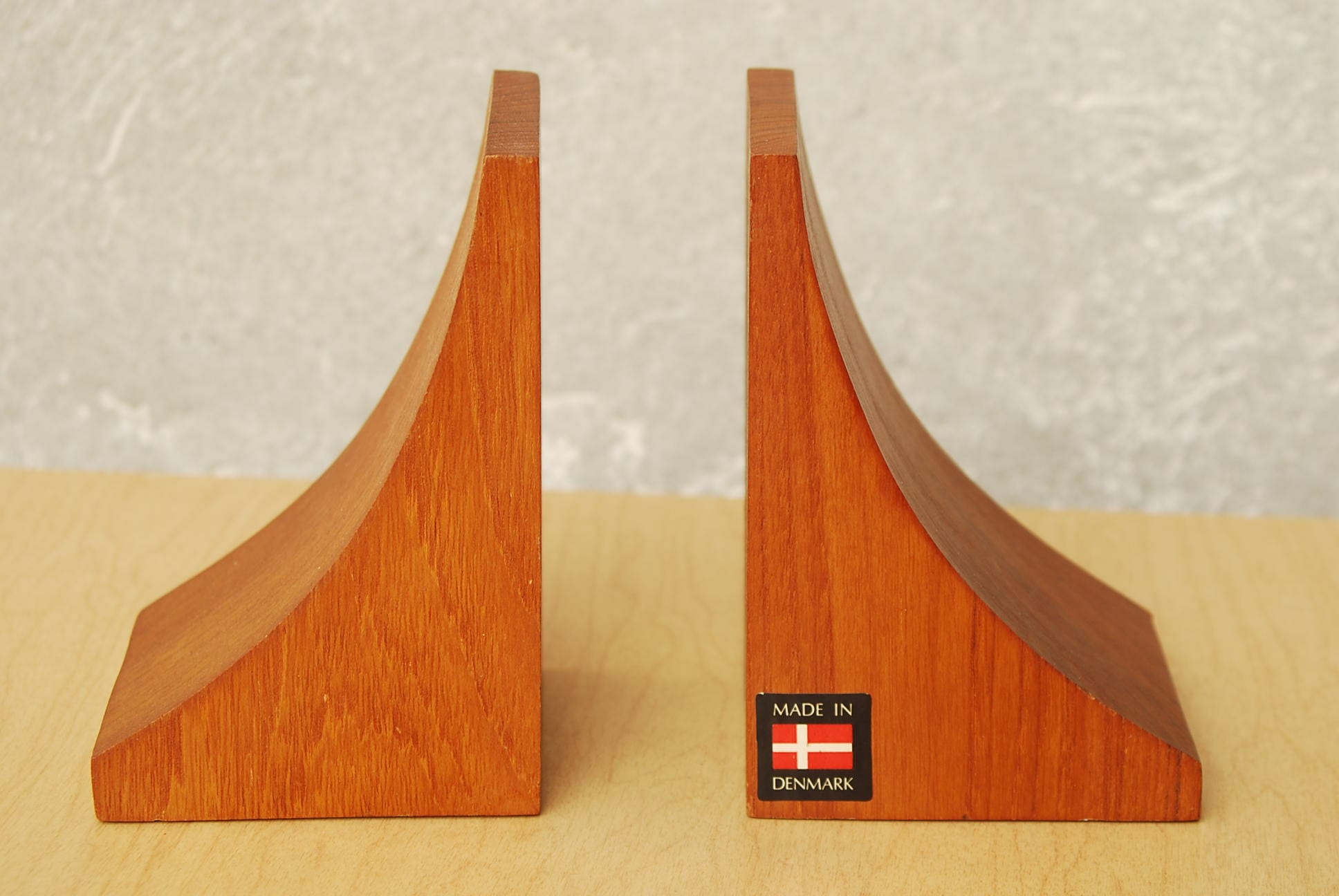 I Like Mike's Mid Century Modern Accessories Mid Century Danish Solid Teak Bookends